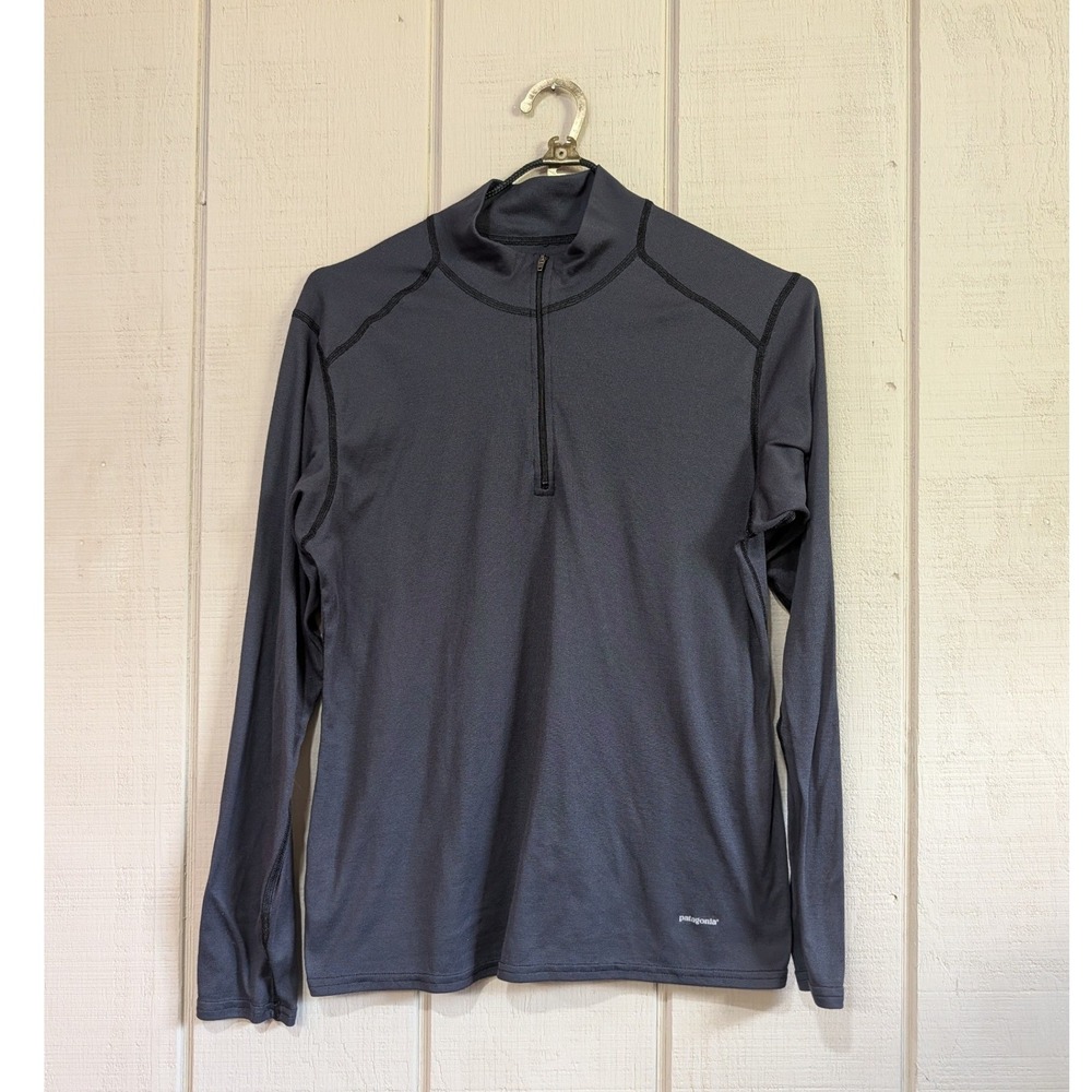Patagonia Capilene Womens L Gray 1/4 Zip Base Layer Long Sleeve Top 44671F4